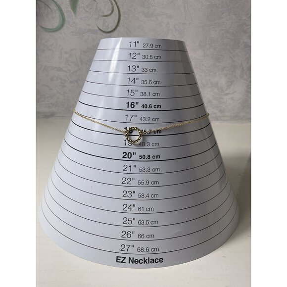 Gold Tone Circle Pendant Necklace 17" Chain Minimalist Jewelry For Women - Picture 2 of 4